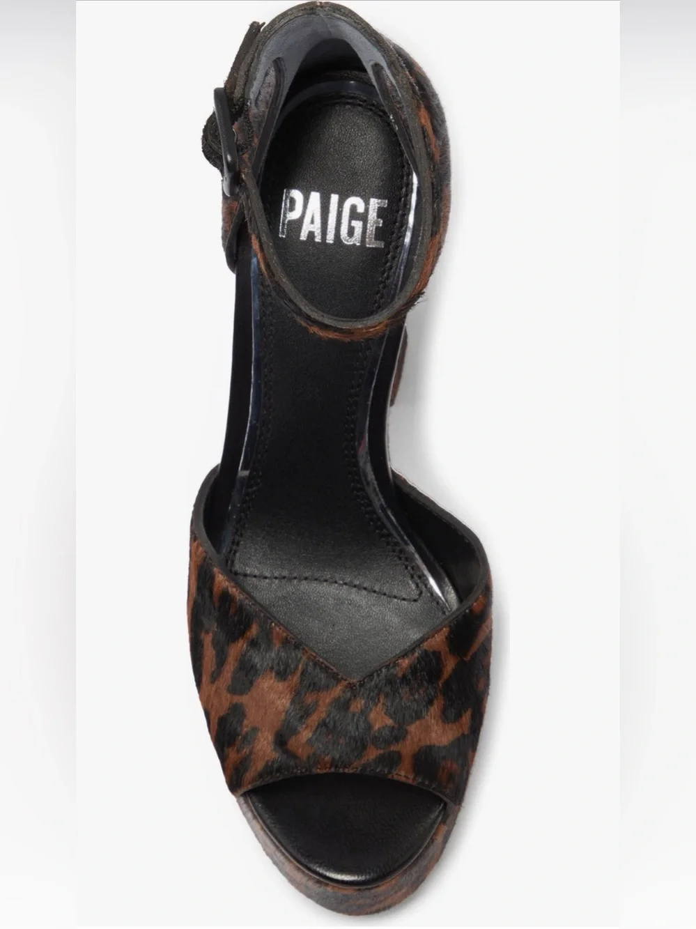 Paige Camryn Genuine Calf Hair Leopard Platform Sandals Size 9